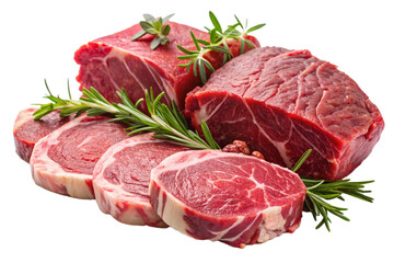 raw beef steak with rosemary