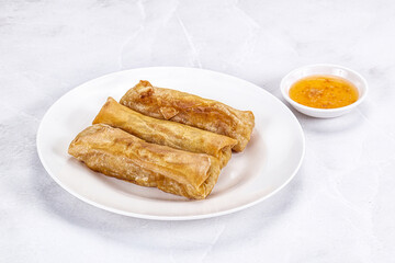 Traditional crispy fried stuffed springroll