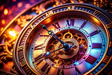 Midnight Clock Strike: Close-Up Photography, Rule of Thirds, Time,  Clock Face, Hour Hand, Minute Hand, Twelve O'Clock,  High Resolution Image