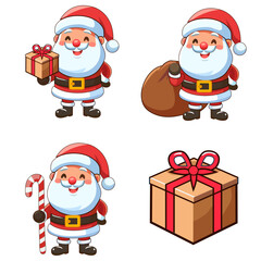 Christmas illustration, cute Santa Claus vector