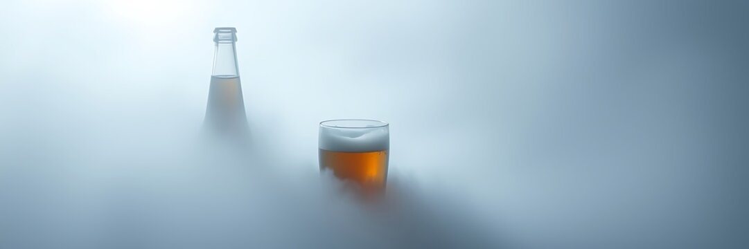 Beer partially obscured by thick fog