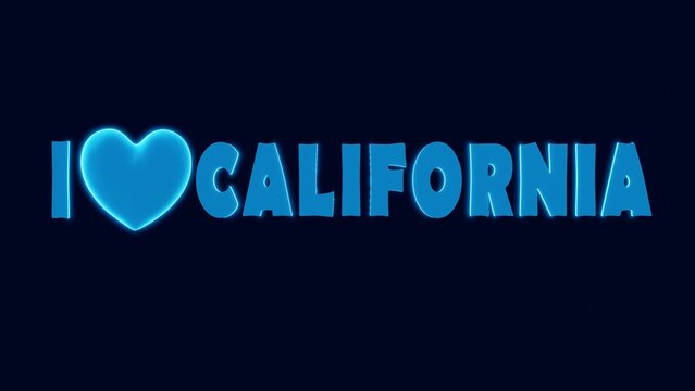 I LOVE CALIFORNIA NEON STYLE DESIGN