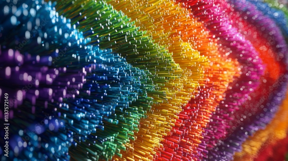 Leinwandbilder Vibrant artistic display of colorful pins in unique arrangement studio setting macro photography abstract concept
