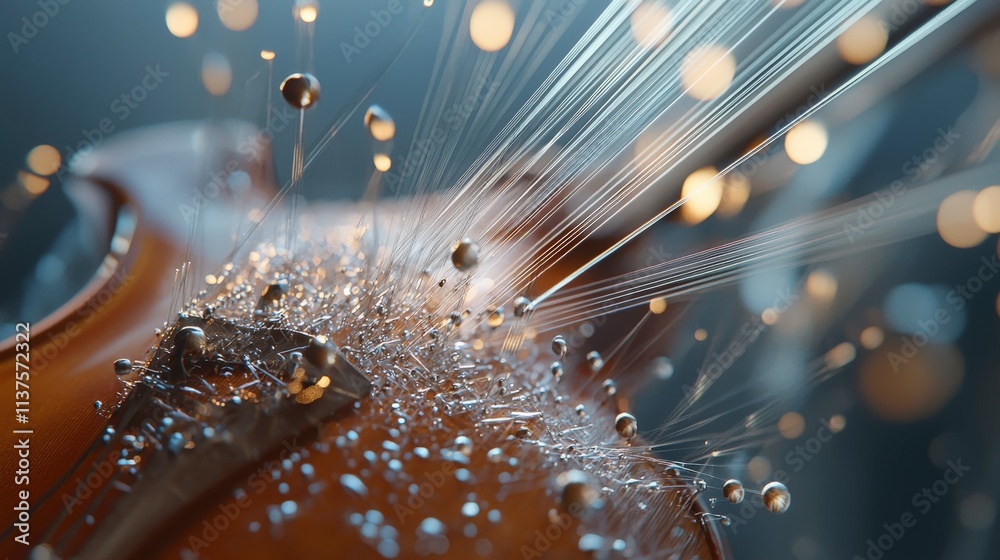 Aufkleber creating music with threaded needles an artistic scene of beauty studio digital art abstract close-u