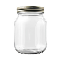 Versatile Empty Glass Jar for Storage and Display Transparent Background.