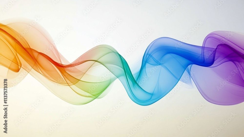 Aufkleber colorful flowing waves of gradient light on soft background
