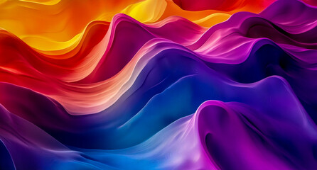 Obraz premium A colorful wavy background with purple, blue, and orange gradient waves.