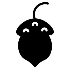 Fall Food Acorn Glyph Icon