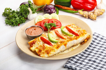 Mexican cuisine Enchiladas with meat