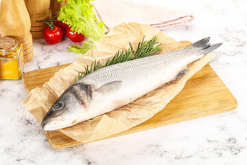 Raw seabass fish for cooking