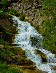 Small waterfall in the Botanic garden in city Tbilisi, Georgia