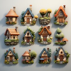 Cute 3D Architectural Render of Fantasy Miniature Homes