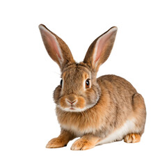 Adorable Brown Rabbit isolated on transparent Background