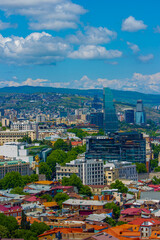 Aerial view on city Tbilisi, Georgia