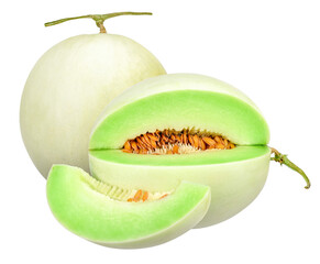 Honeydew melon isolated on white with clipping path