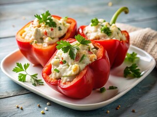 Minimalist Stuffed Peppers Recipe: Cod & Mayo Stuffed Red Peppers - Easy Homemade Dish