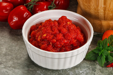 Fresh tomato puree pasta sauce