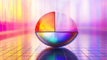 Fototapeta premium Colorful Light Refraction Creating Abstract Geometry on a Surface