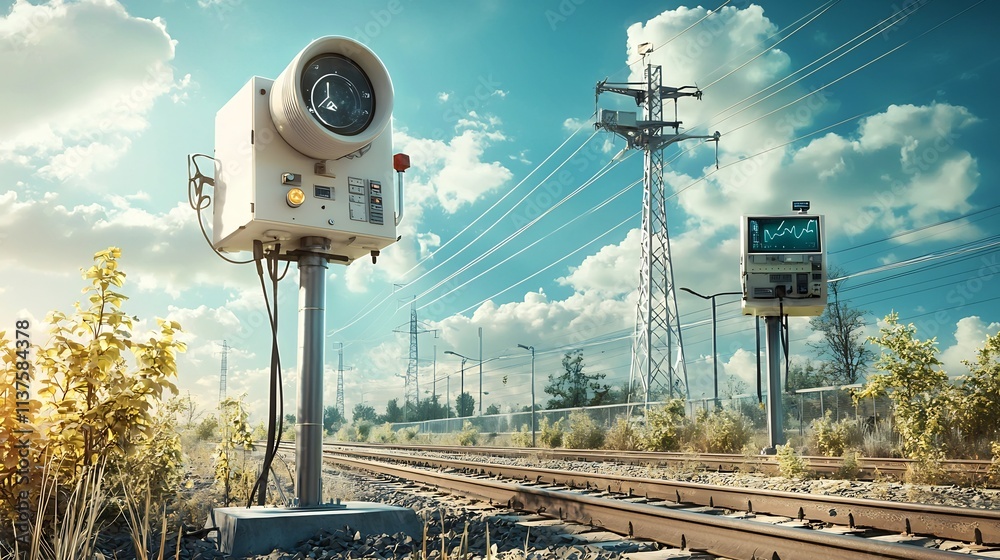 Poster photograph of an earthquake monitoring station equipped with a virtual twin system that analyzes rea