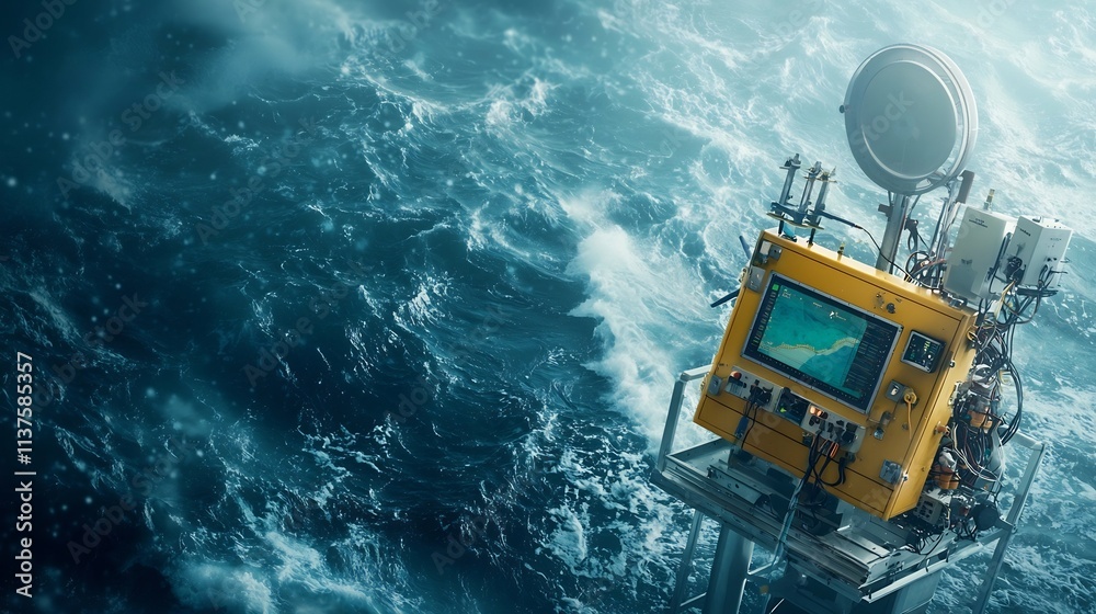 Poster coastal monitoring station equipped with a virtual twin system that tracks ocean wave patterns in re