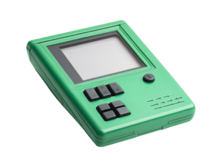 Retro Green Plastic Pager Isolated on White Background for Design