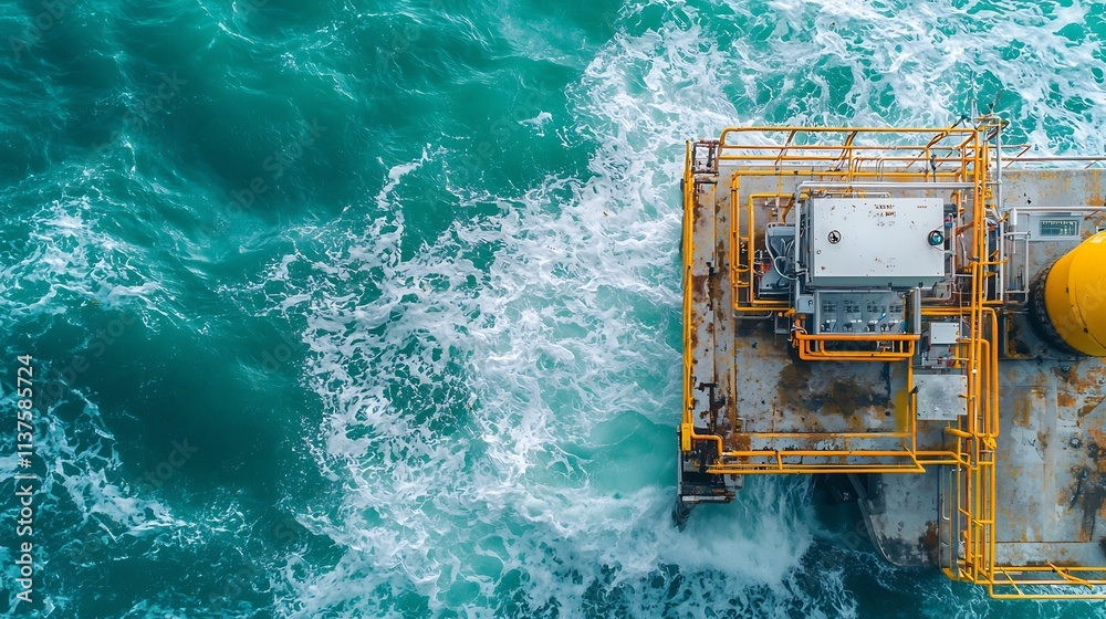 Poster coastal monitoring station with virtual twin system tracking ocean wave patterns and alerting for ts