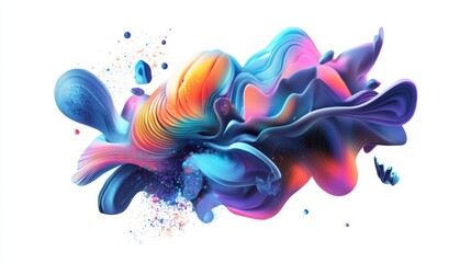 Obraz premium Colorful Abstract Fluid Shape with Swirls and Textures in Motion