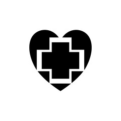 Obraz premium love shape icon design with medical health symbol