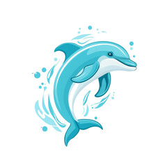 Obraz premium Playful dolphin jumping in vibrant ocean waves - digital marine life art