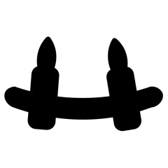 Bullet Gun Military Glyph Icon