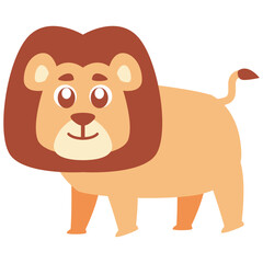 Cute Cartoon Lion Character Illustration, Design Inspiration, Illustration, Character