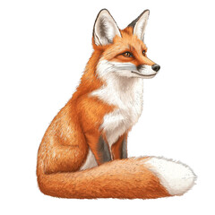 Obraz premium Charming fox portrait forest digital art nature side view wildlife