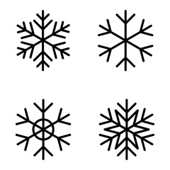 Set of Snowflakes icons. Black snowflake. Snowflakes template. Snowflake winter. Snowflake vector icon	