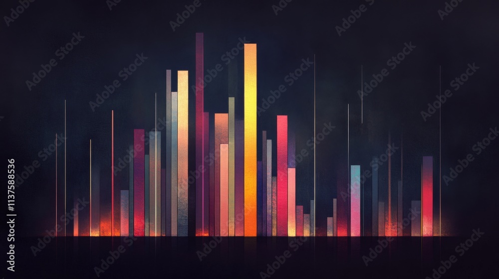 Aufkleber abstract colorful vertical bars on a dark background design