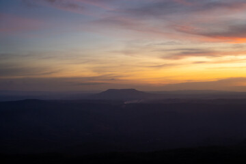 sunset over the mountains