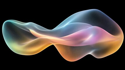 Colorful Abstract Wave Form on Black Background for Creative Projects