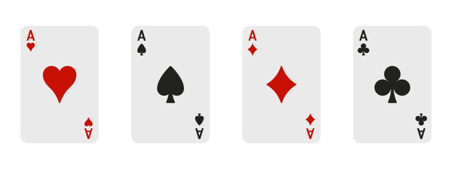 Suit deck of playing cards on white background. Vector illustration.