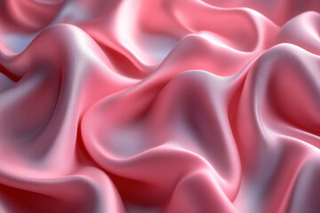Obraz premium Pink Silk Fabric Flows and Creates Elegant Waves Smoothly