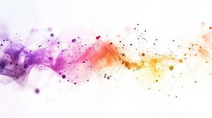 Abstract Wave of Colorful Dots and Lines in Gradient Shades