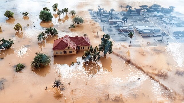 Advanced flood risk management system utilizing a virtual twin model overlaid on a detailed flood risk map