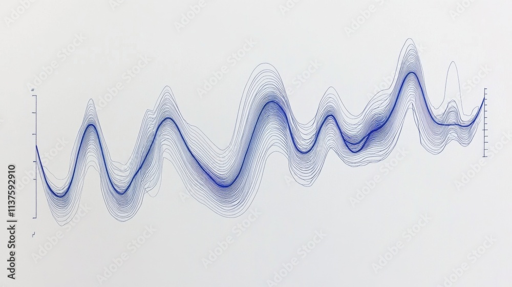 Aufkleber abstract blue wave patterns emitting energy and movement in lines