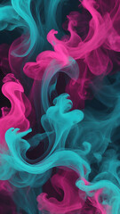 Obraz premium Abstract Smoky Background with Magenta, Cyan Blending in Layers and Soft Gradient Transitions