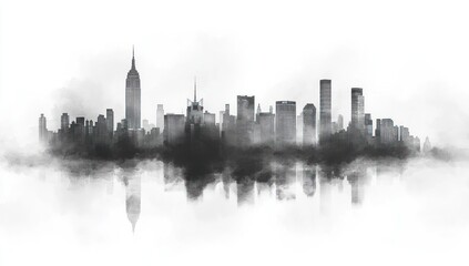 Obraz premium New York City Skyline in Watercolor