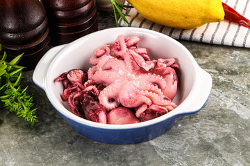 Marinated baby octopus snack appetizer