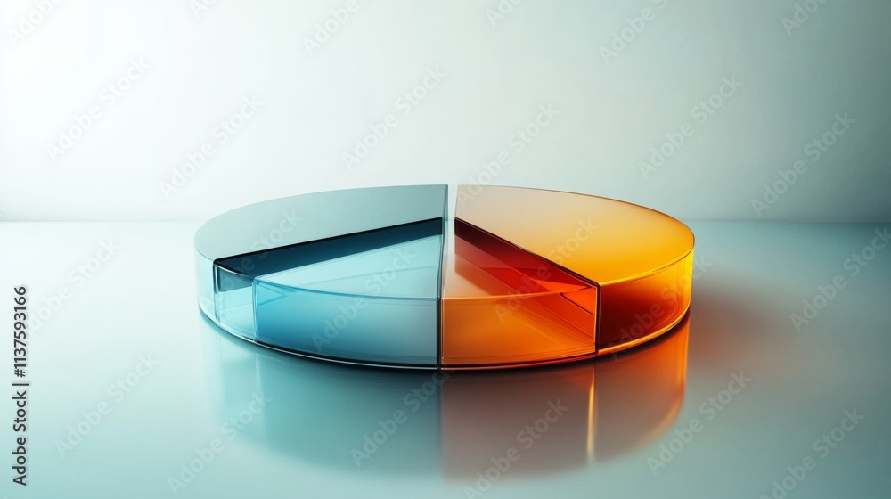Leinwandbilder modern circular chart with vibrant colors and reflection effect