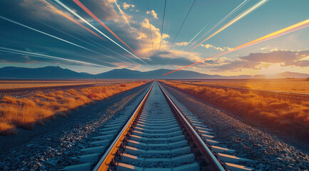 Fototapeta premium Light speed travel.