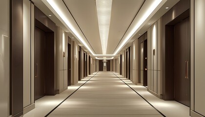 Corridor in luxury hotel,empty space..