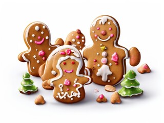 Obraz premium the AI Image Generator, Festive Gingerbread Man Cookie Decorated