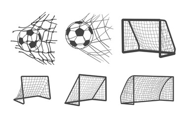 Football goal post svg, Football goal net silhouette, Football net with ball svg, Football net with ball silhouettes, Soccer net vector..
