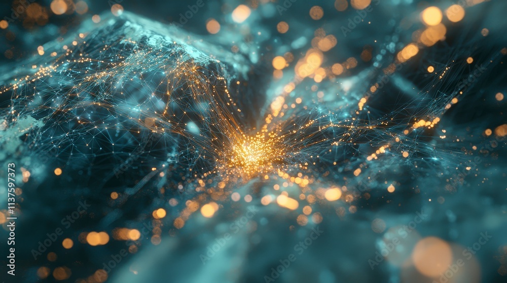 Poster Conceptual insight aerial dynamic visualization of global economic flow in a futuristic digital environment